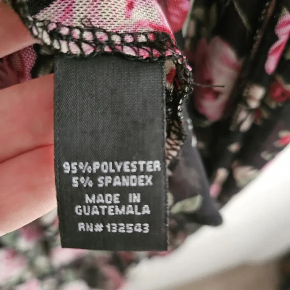 Wearever Women's Long Black Floral Bathing Suit Cover Up Size XL - Picture 4 of 7